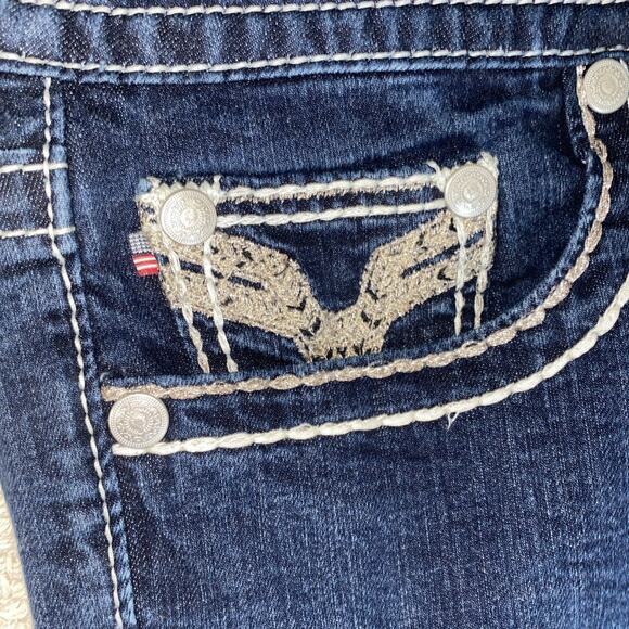 VIGOSS Chelsea Flare Jeans Women Size 16 Bootcut Denim Blue Western Bling - Picture 11 of 13